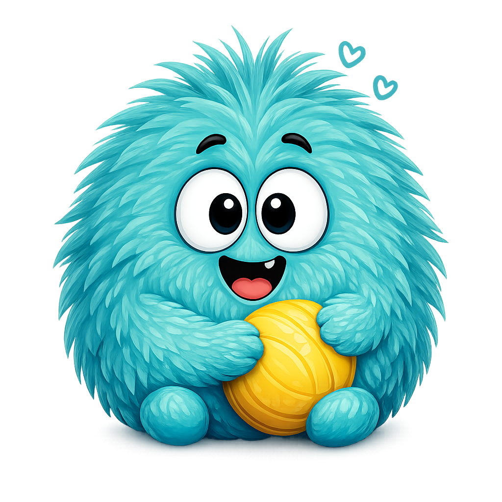Bonglo hugging a ball